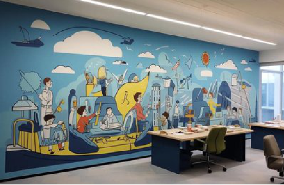 屏南办公室墙绘的特点。